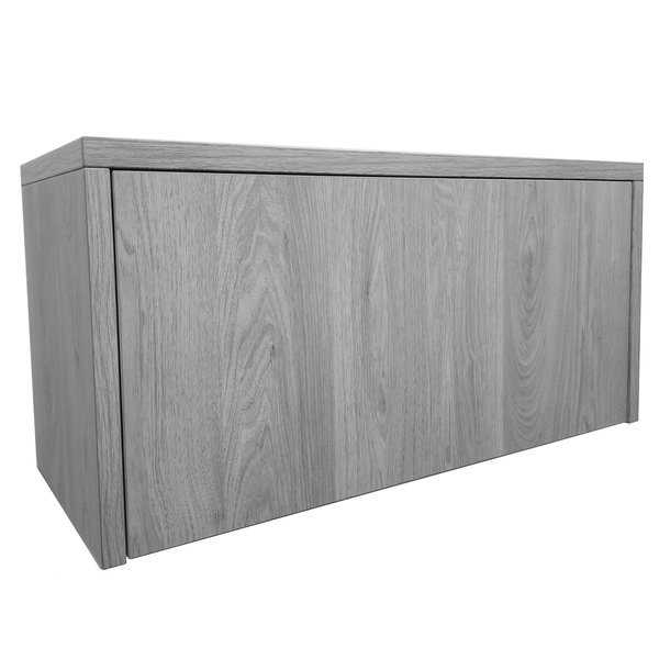 We'Re It Desk it, Ultra Premium Series 35.5" Wall Mounted Storage Hutch, Laminate Flip Up Door, Grey Oak UPHW36LD
